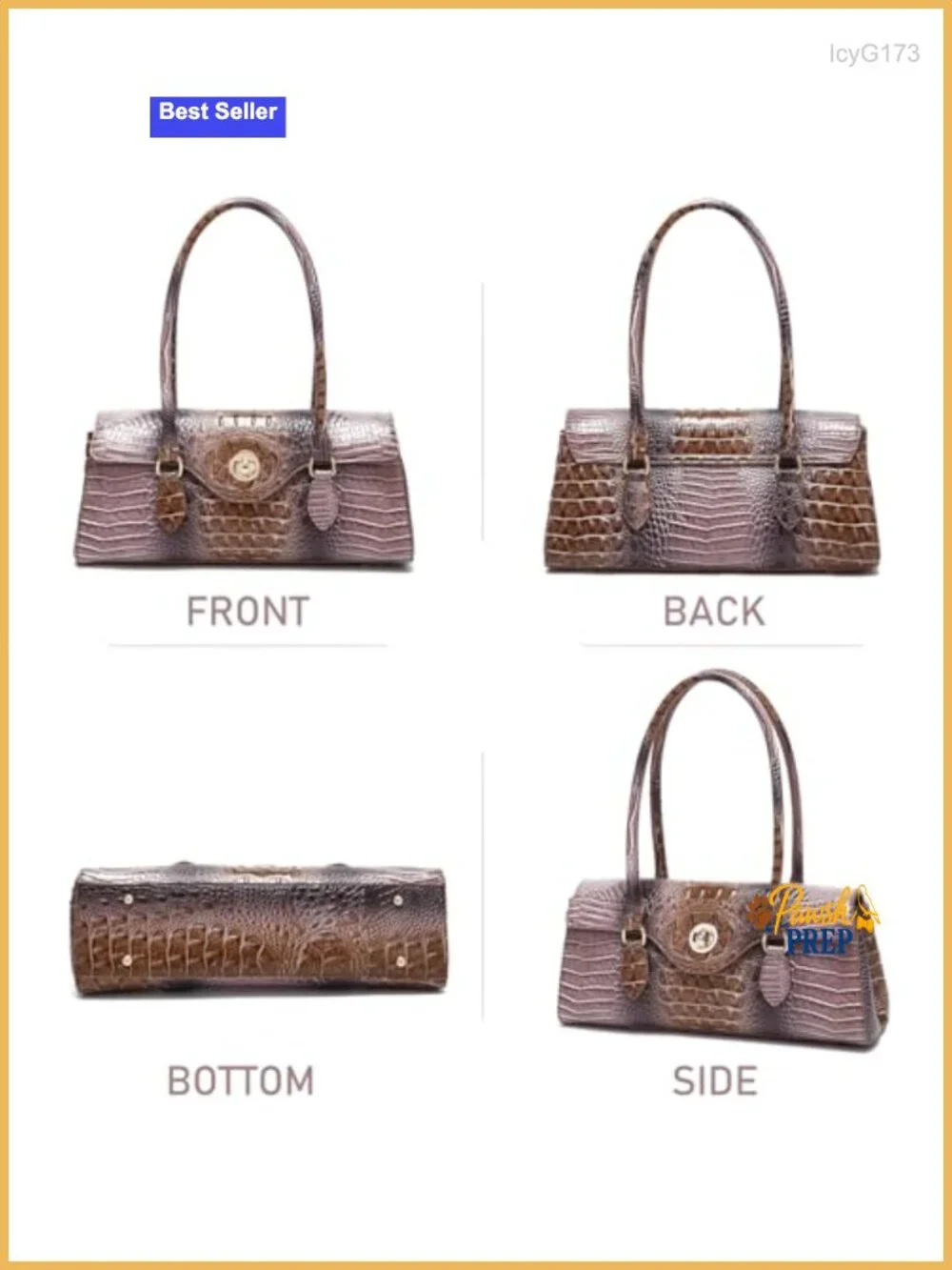 Women's Crocodile Pattern Top Handle Satchel Purse Faux Leather Tote